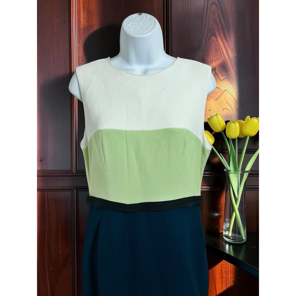 Narciso Rodriguez Colorblock Sheath Midi Dress Sz 14 US 46 EUR Silk Lining - Picture 4 of 8